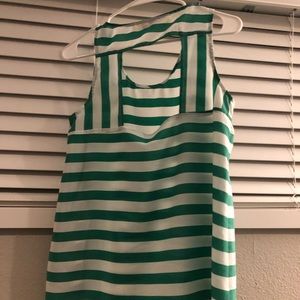 Green and white striped tank top